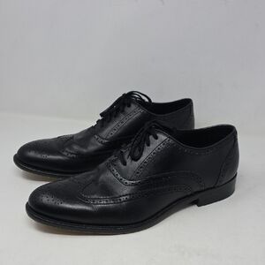 Thursday Wingtip Aviator Classic Black Leather Men's Brogues Size 10.5